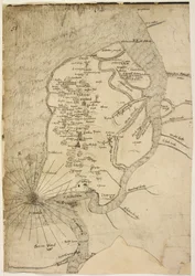Kaart van Isle of Sheppey toegeschreven aan cartograaf Robert Lythe