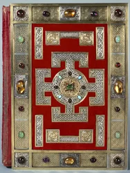 Cotton Nero D.IV Binding van de Lindisfarne-evangeliën, opnieuw gebonden in 1853