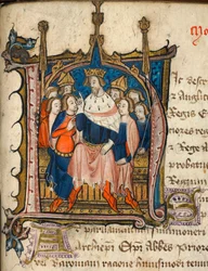Cotton Nero D. VI, f.72 Geïllustreerde initiaal 