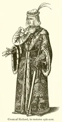 Graaf van Holland, in Kostuum 15e Eeuw