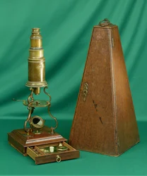 Microscoop van het type Culpeper, Engels, 18e eeuw (messing)