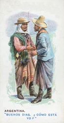 Gebruikelijke groet in Argentinië, 1907