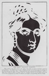 Uitgesneden portret van koningin Victoria (gravure)