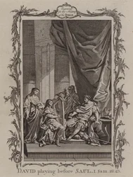 David speelt voor Saul (gravure)