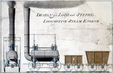 Ontwerp van een Losh en Stephenson Locomotief Stoommachine, ca. 1826