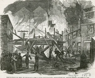 Destruction by Fire of Kirkmans Pianoforte manufactory, Dufours Place, Broad Street, Golden Square