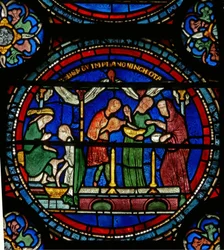 Detail van het Wonderraam met de genezing van Petronilla