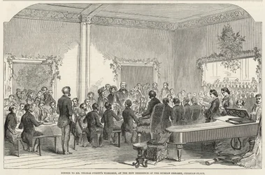 Diner voor de arbeiders van de heer Thomas Cubitt bij de nieuwe residentie van de Russische ambassade