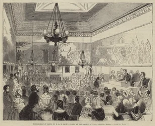 Uitdeling van Prijzen door ZKH Prins Albert bij de Society of Arts, Adelphi, maandag 10 juni 1844