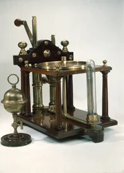 Dubbelpomp luchtpomp met Magdeburgse hemisferen, ca. 1800