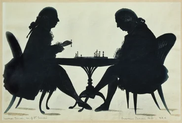 Dr. E. Darwin die schaak speelt met zijn zoon, c.1780