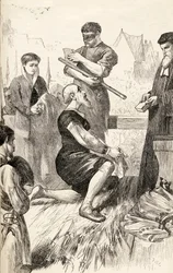 Edward Seymour op het schavot in afwachting van zijn executie, c.1865
