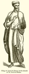 Beeld van Jean de Dreux, in de Kerk van St. Ived de Braine