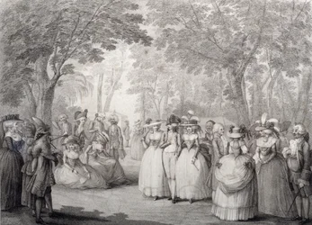 Elegante figuren in Vauxhall Gardens