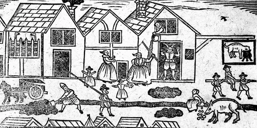 Elizabethaanse Straatscène, uit A Book of Roxburghe Ballads