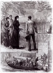 Keizerin Eugenie bezoekt het graf van Napoleon I op Sint-Helena, 1880