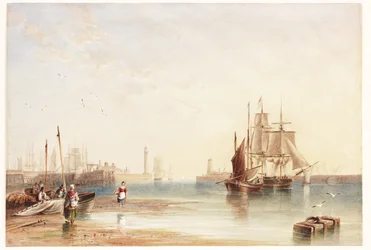 Ingang van de Haven van Sunderland vanaf North Sands