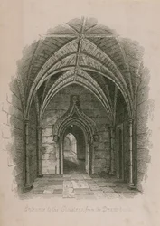 Ingang naar de Kloosters vanuit de Deans Yard, Westminster Abbey, Londen