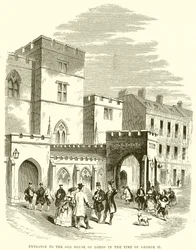 Ingang van het oude Hogerhuis in de tijd van George II