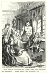 Episode uit het leven van de jonge Benjamin Franklin (gravure)