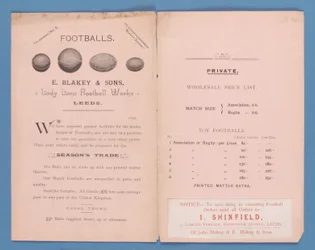 Uitrustingscatalogus geproduceerd door E. Blakey & Sons, 1895
