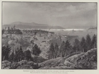 Esquimalt Haven, Vancouver Island, Brits-Columbia, Ons Nieuwe Marine Station