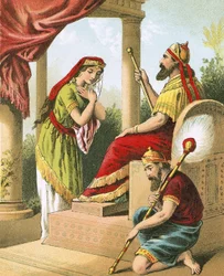 Esther nodigt koning Ahasveros uit voor een banket