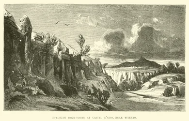 Etruskische rotsgraven bij Castel d