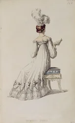 Avondjurk, modeplaat uit Ackermanns Repository of Arts