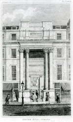 Exeter Hall, Strand, Londen uit Gentlemans Magazine