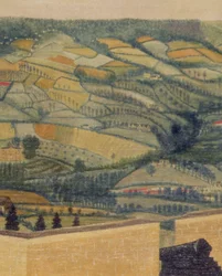 Uitgestrekt landschap gezien vanaf Rodborough Fort, ca. 1764 (detail)