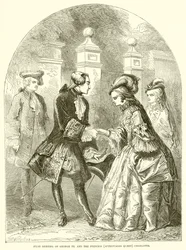 Eerste ontmoeting van George III en prinses (later koningin) Charlotte