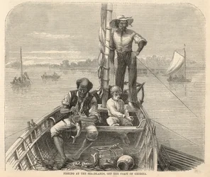 Vissen bij de Sea Islands voor de kust van Georgia