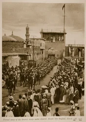 Formele intocht van de Britse troepen onder generaal Maude in Bagdad, 11 maart 1917