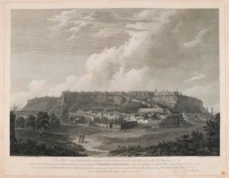 Fort van Gwalior (lijngravure, gekleurd)