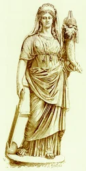 Fortuna, standbeeld in het Vaticaan, illustratie uit Geschiedenis van Rome door Victor Duruy, gepubliceerd 1884