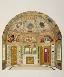 Fresco decoratie in het Zomerhuis van Buckingham Palace, uit The Decorations of the Garden Pavilion in the Grounds of Buckingham Palace door Ludwig Gruner en Anna Brownell Jameson
