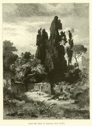 Vanuit de Villa van Hadrianus, nabij Tivoli