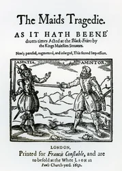 Frontispice van The Maids Tragedy door Sir Francis Beaumont (1584-1616) en John Fletcher (1579-1625) 1622