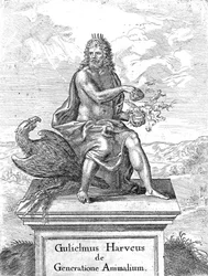 Frontispice van William Harveys De Generatione Animalium, gepubliceerd in 1651