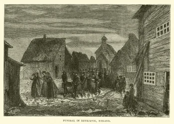Begrafenis in Reykjavik, IJsland