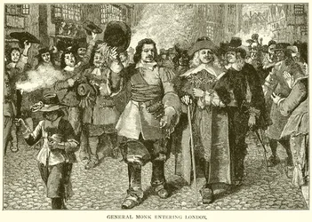 Generaal Monk die Londen binnengaat