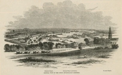 Algemeen overzicht van de South Metropolitan Cemetery