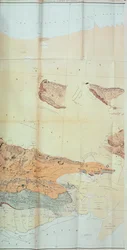Geologische kaart van de Cutch-woestijn, 1870