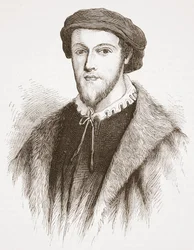 George Wishart, naar een prent in het bezit van David Laing, illustratie uit De Geschiedenis van het Protestantisme door James Aitken Wylie, 1878