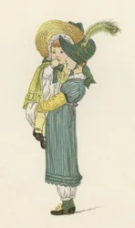 Meisje draagt haar zusje