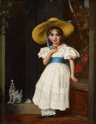 Meisje met een strohoed, ca. 1840