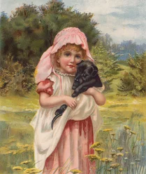 Meisje met een puppy