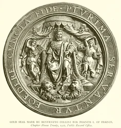 Gouden Zegel gemaakt door Benvenuto Cellini voor Frans I van Frankrijk