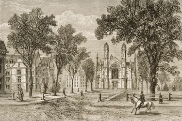 Gore Hall, Harvard University in c.1870, uit 